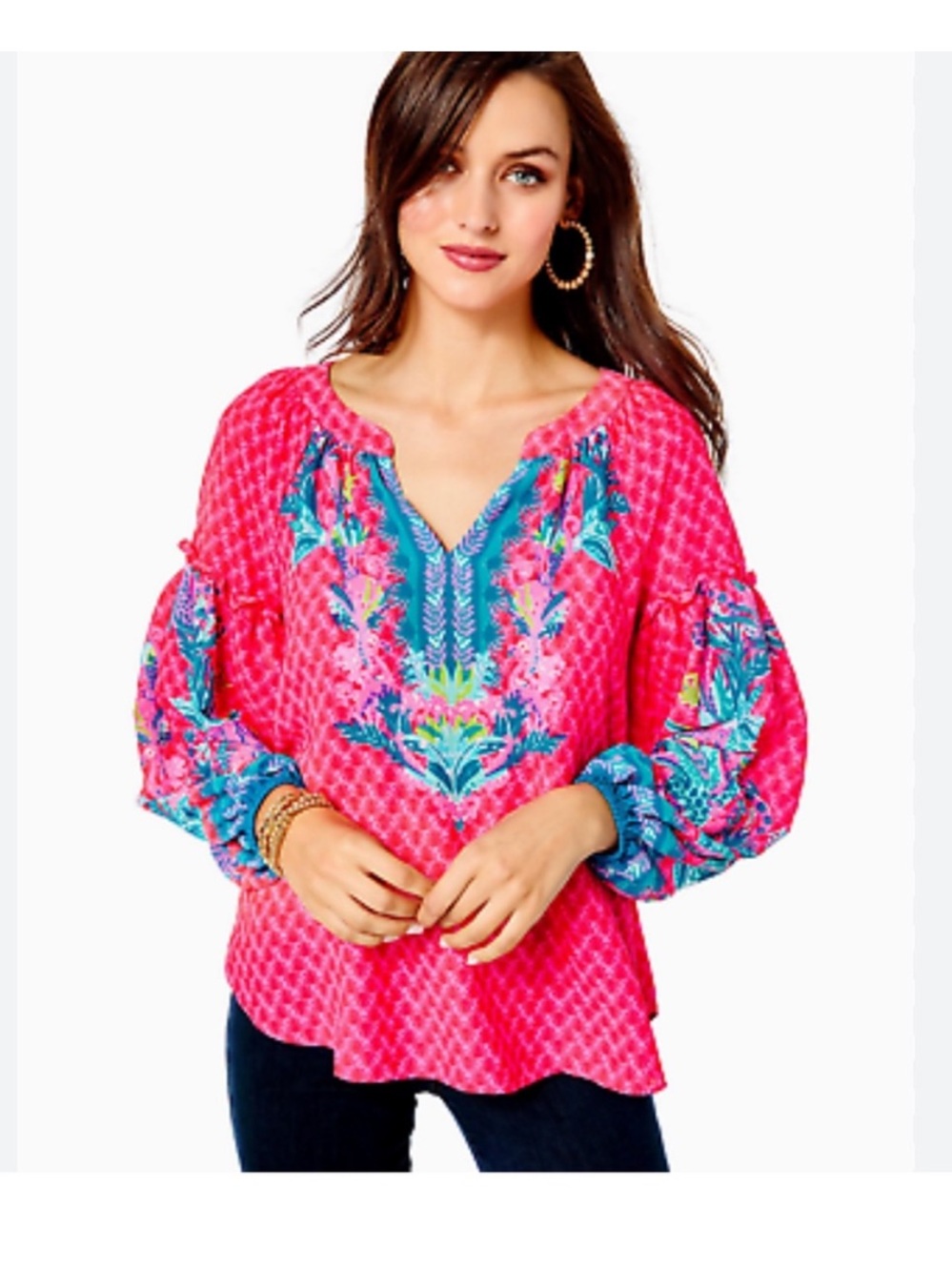 Lilly Pulitzer Zaid “Herd You Coming” Pullover tunic Blouse in Size Large